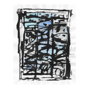 1991 Mark Dorman Cameron Run Virginia Abstract Watercolor
