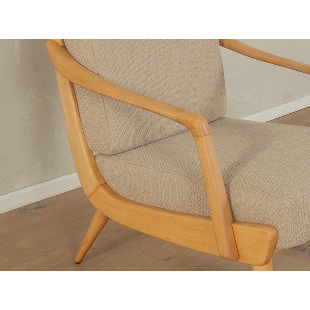 Wood Vintage Armchair in Beech, 1950s For Sale - Image 7 of 10