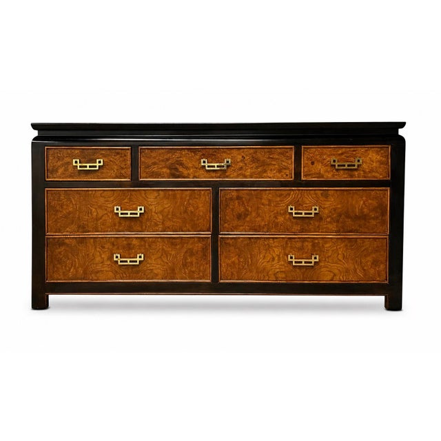 Vintage Campaign Lowboy by Henredon For Sale - Image 9 of 10