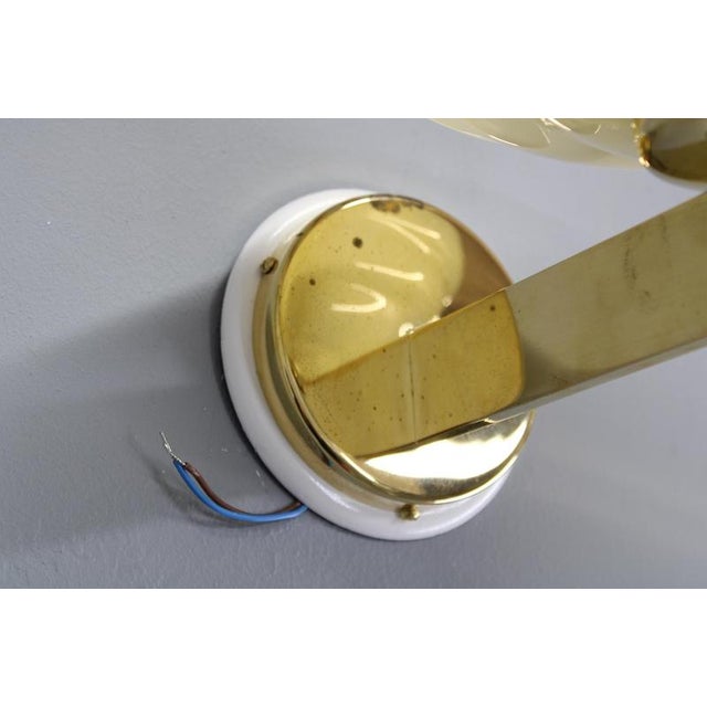 Vintage Art Deco Brass Wall Lights with Opaline Glass Shades, 1940s, Set of 2 For Sale - Image 13 of 17