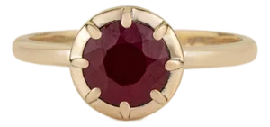 Handcrafted 1.75ct Natural Ruby Solitaire Ring in 14k Yellow Gold Size 9