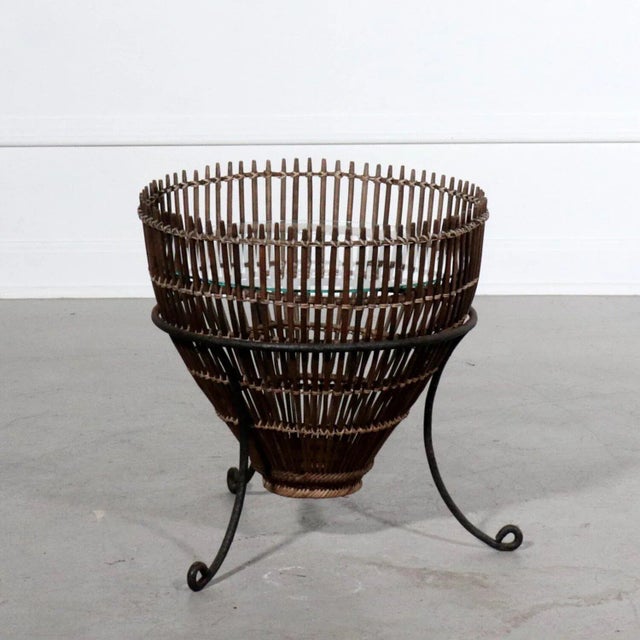 1950s 1950's Franco Albini Fish Trap Basket Side Table For Sale - Image 5 of 11