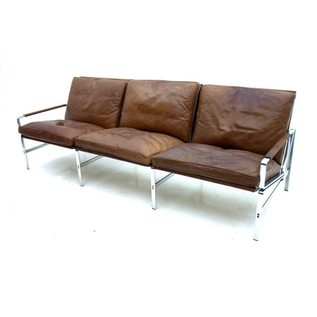 Mid-Century Modern Danish Sofa FK 6720 by Preben Fabricius & Jørgen Kastholm for Kill International, 1967 For Sale - Image 3 of 9