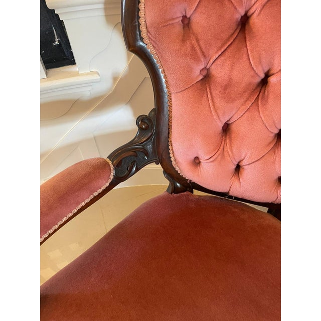 Victorian Carved Walnut 3 Piece Suite, 1860s, Set of 3 For Sale - Image 16 of 18