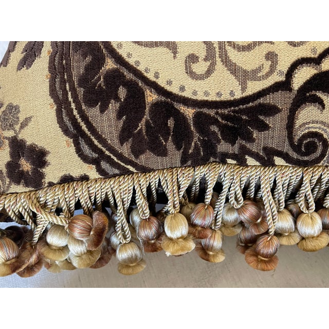 Textile Reduced-Vintage 22” Italian Fortuny Velvet Feather Down Pillows Pair For Sale - Image 7 of 7