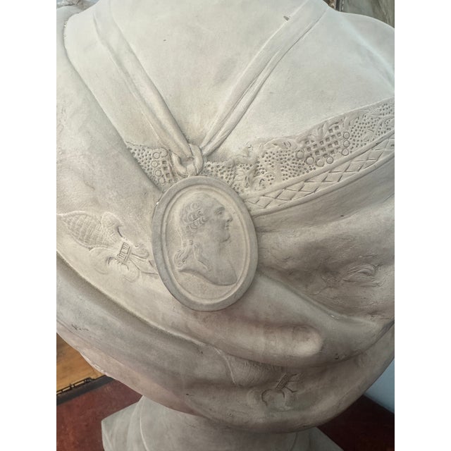19th Century Marie Antoinette Bust French Earthenware After Felix Lecomte For Sale - Image 13 of 15
