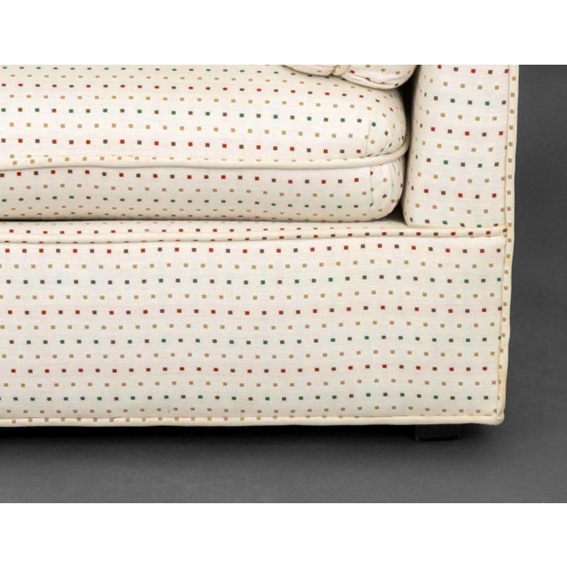 Modern Geometric Linen Upholstered 3-Seat Sofa For Sale - Image 17 of 18