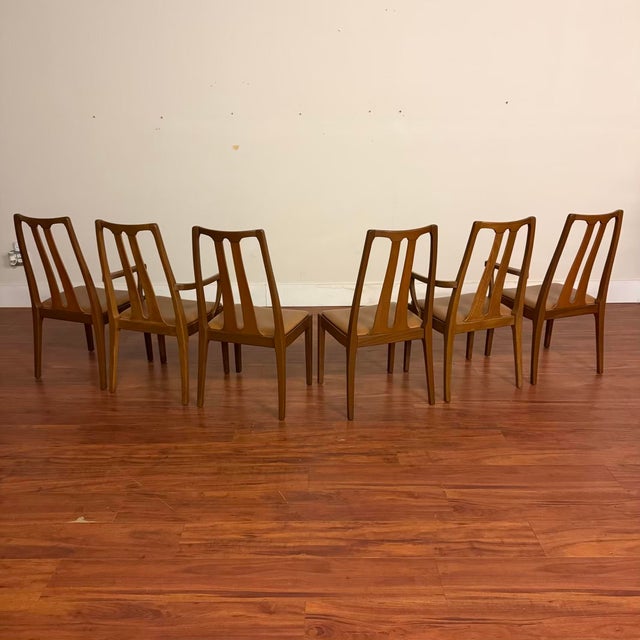 Mid-Century Modern Nathan Furniture Vintage High Back Dining Chairs Set of 6 For Sale - Image 3 of 13
