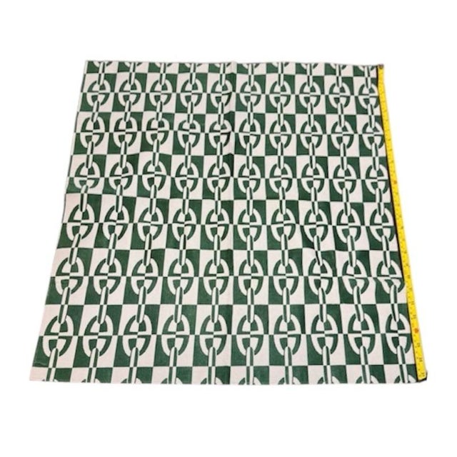 2010s Hermès Paris Optique Chaine D’ancre Fabric / Performance Fabric in Chlorophylle / Green and White For Sale - Image 5 of 5