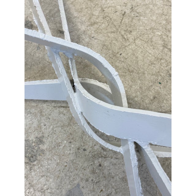 Silas Seandel Attrb. Brutalist Torch Cut White Lacquer Steel Coffee Table Base For Sale - Image 9 of 15