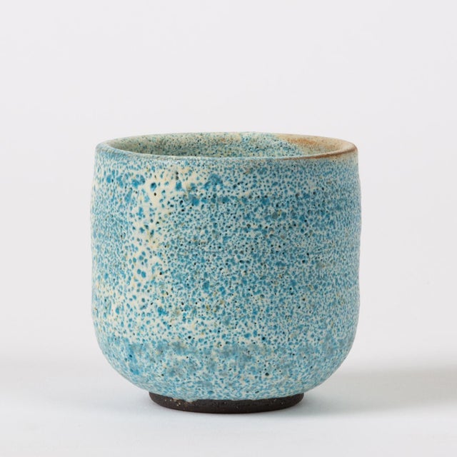 Tea Cup With Blue Volcano Glaze Signed 2-71 For Sale - Image 12 of 12