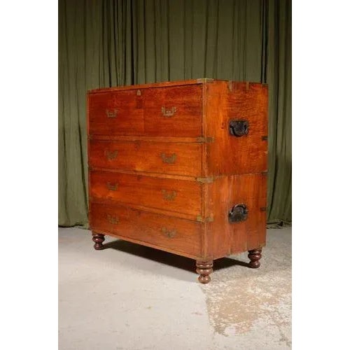Anglo Indian Teak Secretaire, 1870 For Sale - Image 3 of 12