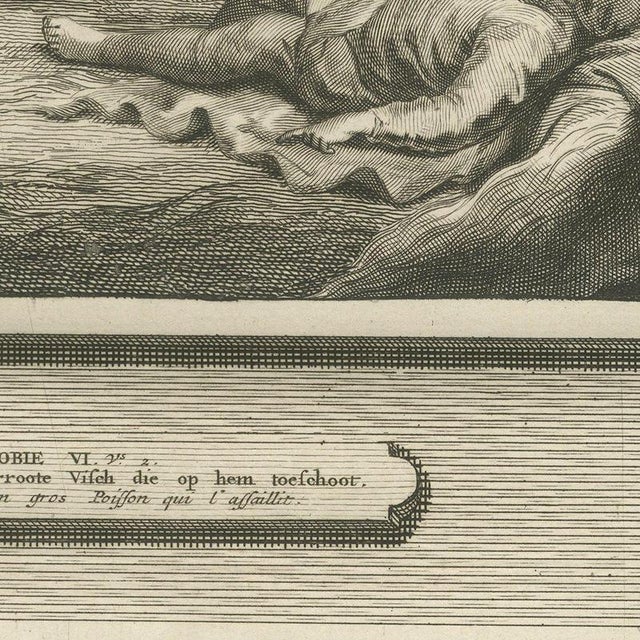 Pieter Mortier, Tobit Loses His Sight and Tobias Catches the Fish, 1700, Engraving For Sale - Image 6 of 12