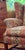 Brick Red Charming Vintage Wingback Chair With Paisley Print For Sale - Image 8 of 11