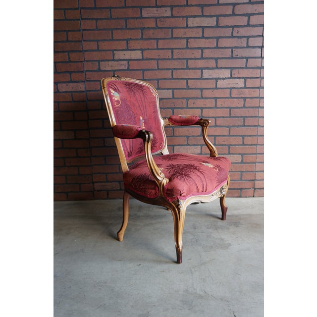 Antique French Carved Walnut Accent Chair For Sale - Image 11 of 11
