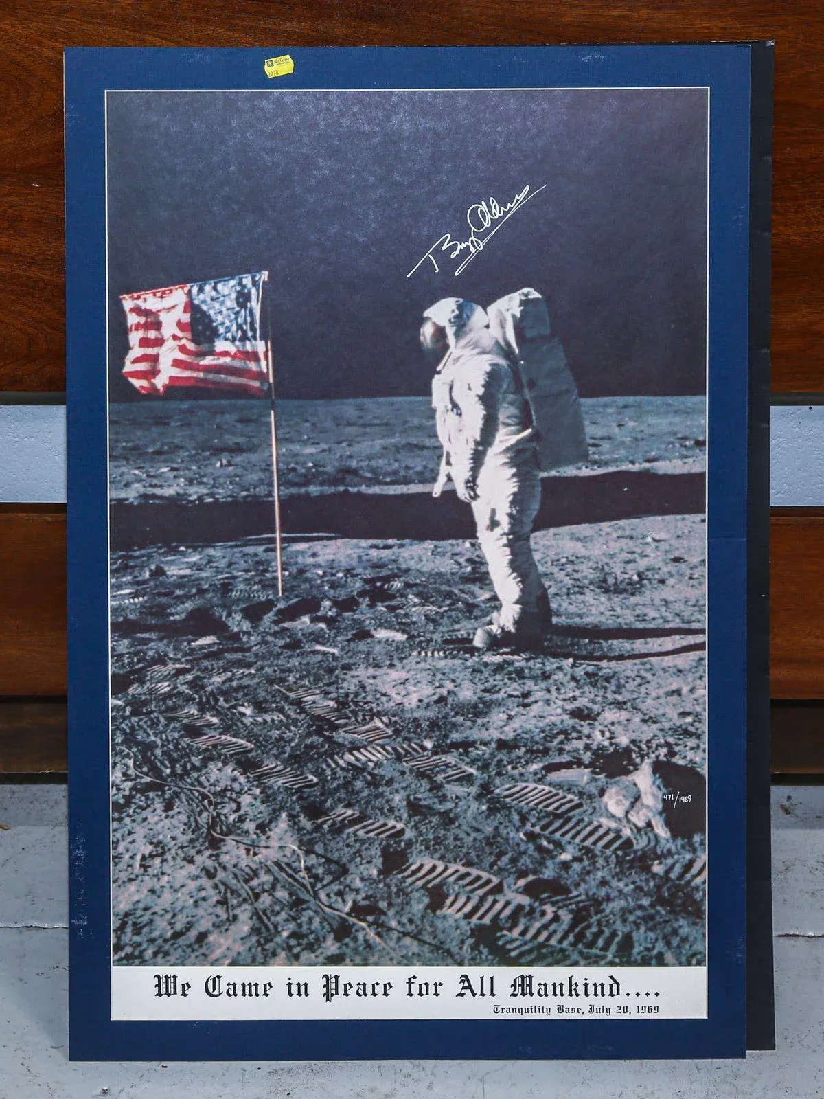 1960s Original Buzz Aldrin Signed Apollo 11 Moon Landing Poster