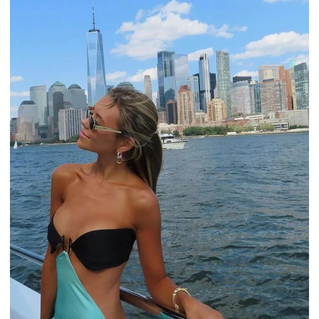 Mixed Metal Double Hoop Earring For Sale - Image 4 of 5