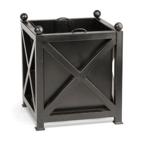 French Black Paris Metal Planter For Sale - Image 3 of 3