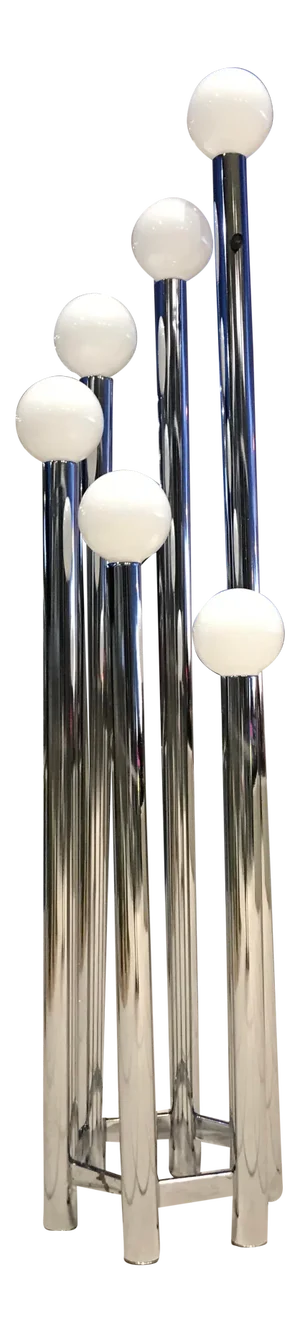 Mid-Century Modern Chrome Tubular Floor Lamp From Lightolier