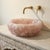 Contemporary Hand-Carved Rose Quartz Vessel Sink | Luxury Natural Crystal Stone Bathroom Vanity Sink For Sale - Image 3 of 5