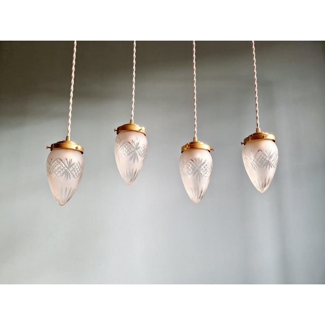 Suspension in Satin Crystal, Early 20th Century For Sale - Image 5 of 16