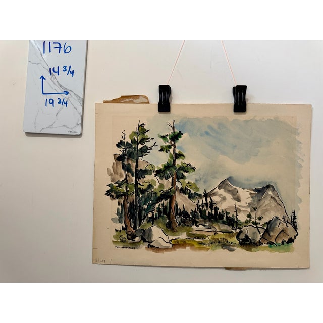 Gray Henry Emil Salloch Original Watercolor on Paper Tuolumne Pass, 1951. For Sale - Image 8 of 8