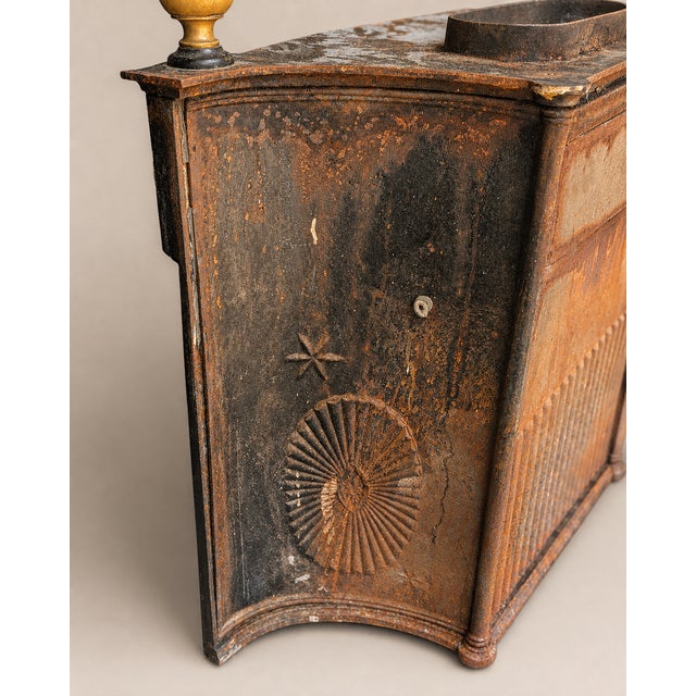 Antique Portland Stove Foundry No 76 Cast Iron Franklin Fireplace Georgetown DC For Sale - Image 15 of 16