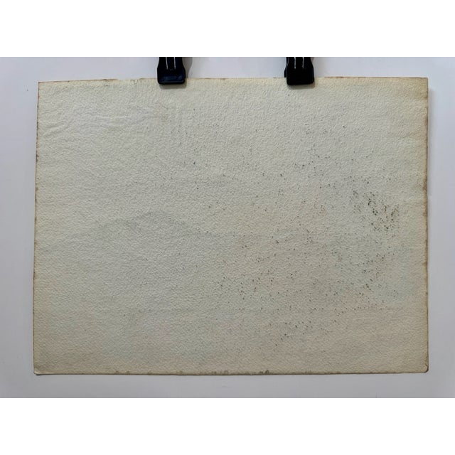 1940s Henry Emil Salloch Original Watercolor on Paper Rolling Hills and Distant Ridge. For Sale - Image 5 of 6
