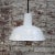 Vintage Industrial Factory White Enamel Pendant Lights For Sale - Image 4 of 5