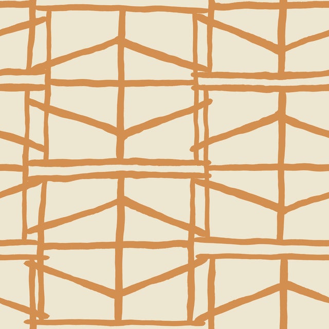 Sample - Abacus Wallpaper by Susan Hable in Orange For Sale