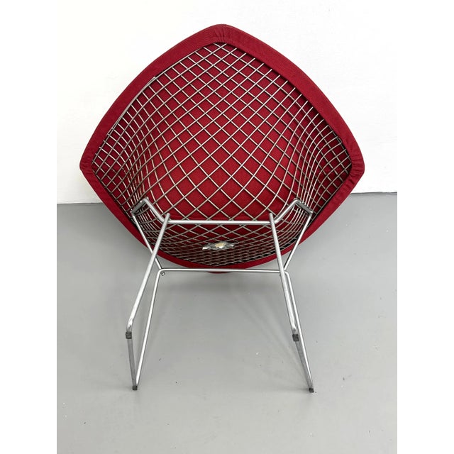 Metal Mid 20th Century Pair Harry Bertoia Knoll Diamond Lounge Chairs Original Covers MCM Vintage For Sale - Image 7 of 10