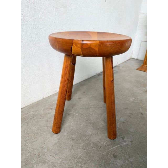 Pine Stool attributed to Charlotte Perriand for Les Arcs, 1960s For Sale - Image 12 of 18