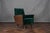 Hungarian Art Deco Lounge Chairs in Green Velvet with Wooden Side Panels and Casters, 1930s, Set of 2 For Sale - Image 4 of 5