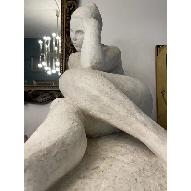 Large Plaster Naked Woman Lying Circa 1950. Probably workshop plaster. Beautiful condition.