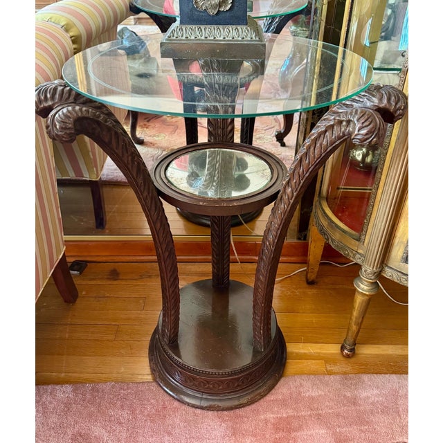 Antique Art Nouveau Grosfeld House Plume Base Side Table Set For Sale - Image 4 of 11