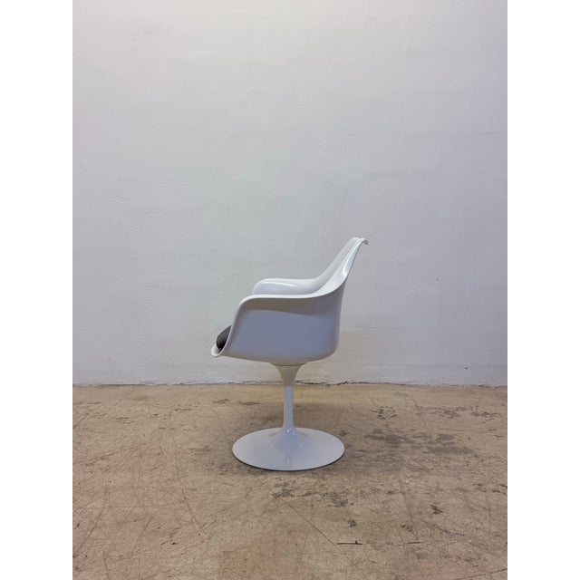 Mid-Century Modern Eero Saarinen Tulip Pedestal Arm Chairs for Knoll - A Pair For Sale - Image 3 of 12