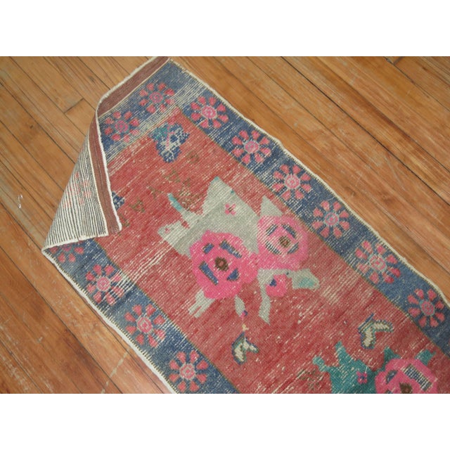 Zabihi Collection 1965 Turkish Floral Narrow Runner - 1'9" x 9'1" For Sale In New York - Image 6 of 8