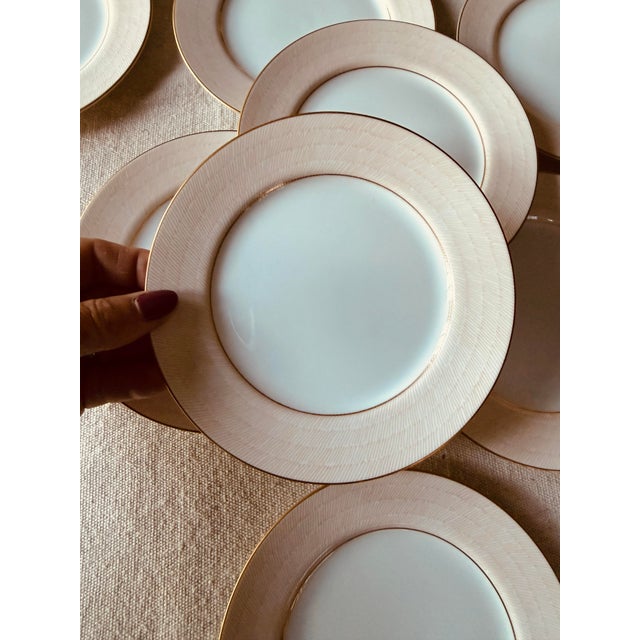 1990s 1990s Set of 8 Fitz and Floyd Adobe Peach Salad Plates 6 3/8 “ Diameter For Sale - Image 5 of 10