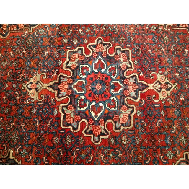 Persian Antique Persian Bidjar Area Rug, Wool Pile, Floral Medallion, Early 1900s For Sale - Image 3 of 12