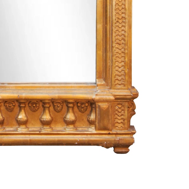 Traditional Neoclassical Empire Rectangular Gold Hand Carved Wooden Mirror, Spain, 1970s, Set of 2 For Sale - Image 3 of 7