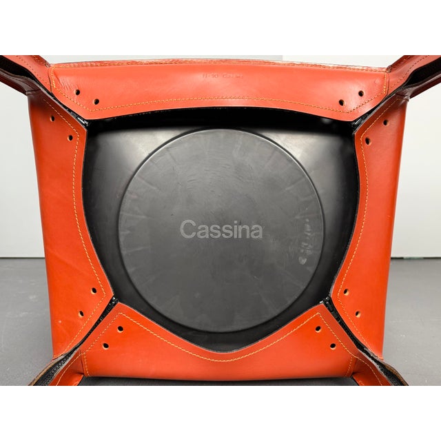 Mid-Century Modern CAB 413 Armchairs in Cognac Brown Leather by Mario Bellini for Cassina, Italy, 1970s, Set of 4 For Sale - Image 3 of 16