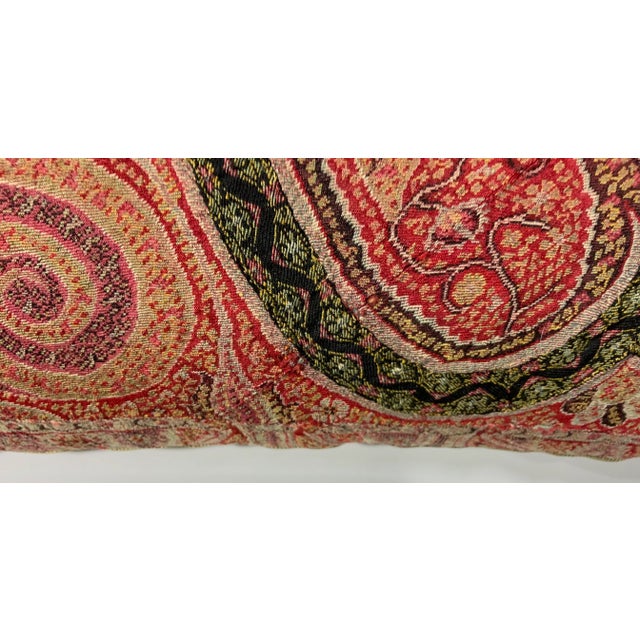 Single Antique Pillow Made From Kashmir Shawl For Sale - Image 9 of 11