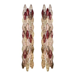 Wall Sconces with Multicolored Poliedri Murano Glass by Simoeng, Set of 2 For Sale