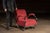 Modern lounge chair produced by Opus21, designed after Kem Weber, reflecting the streamlined modernist vocabulary...