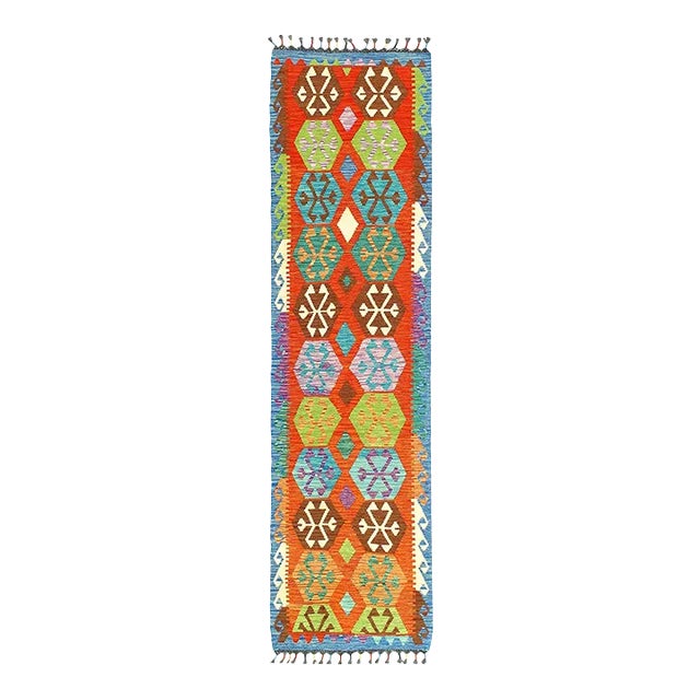 Pasargad Caucasian Tribal Style Flat Weave Kilim Runner For Sale