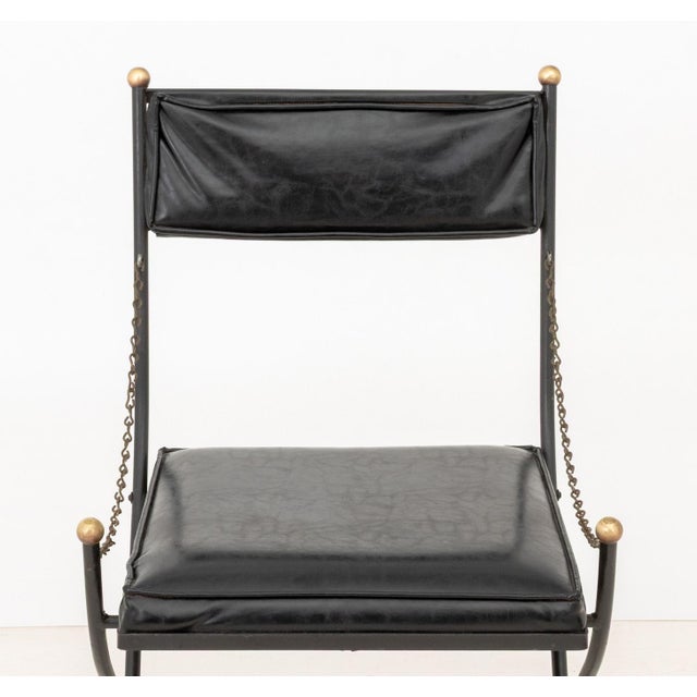Metal Maison Jansen Style Campaign Chairs, Pair For Sale - Image 7 of 10