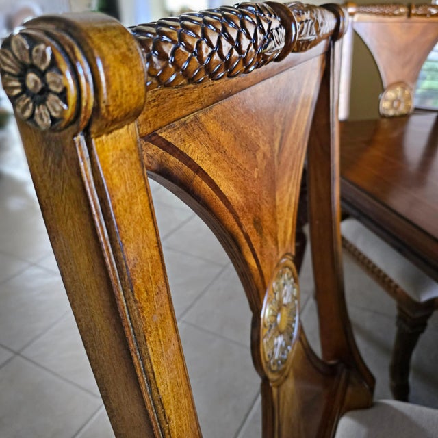 Tommy Bahama Style Rectangle Extendable Dining Table & Four Chairs – Set of 5 For Sale - Image 11 of 18