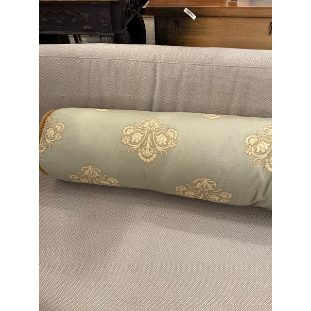 Design Plus Gallery presents the Traditional Embroidered Damask Bolster Pillow. This cylindrical pillow is upholstered in...