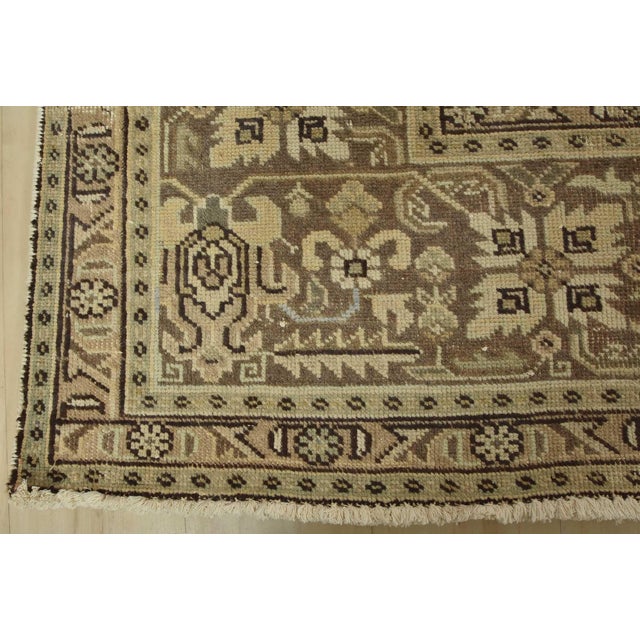 Tabriz Rug 9’8” X 12’8” Beige Wool Vintage Distressed Hand-Knotted Carpet For Sale - Image 12 of 15