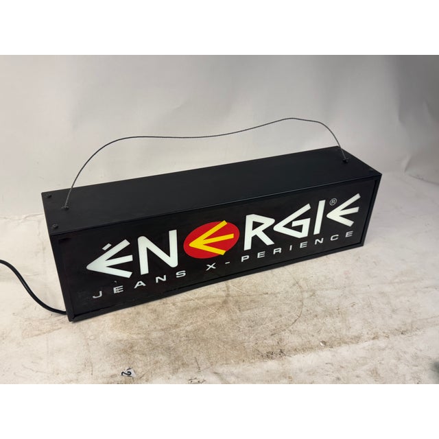 Industrial Energie Jeans X-Perience Illuminated Sign, 1980s For Sale - Image 3 of 7